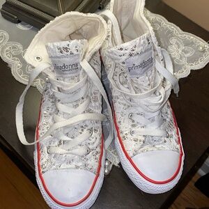 Lace & sequins high top sneakers Sz Euro 39 or US 9 by Primadonna Italy L👀k!